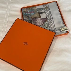 Hermes silk scarf. 90cm square.  Brand NEW.  Original box.